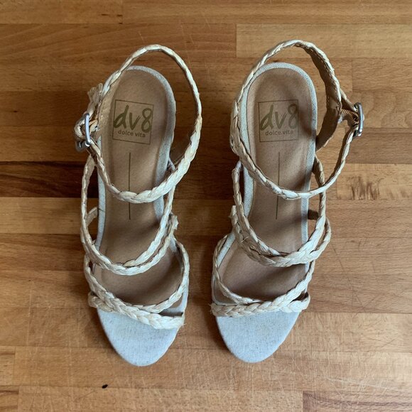 Rattan Woven Strappy Wedge Sandals by DV8 Dolce Vita Women's Size 8 - Picture 4 of 6